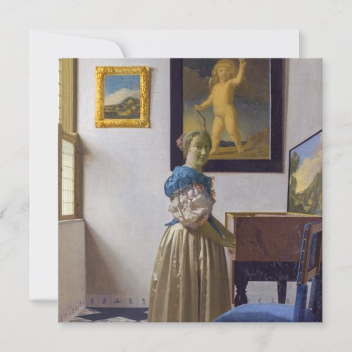 Johannes Vermeer _ Lady Standing at a Virginal Thank You Card
