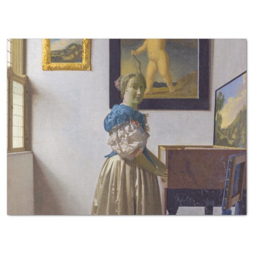 Johannes Vermeer _ Lady Standing at a Virginal Tissue Paper