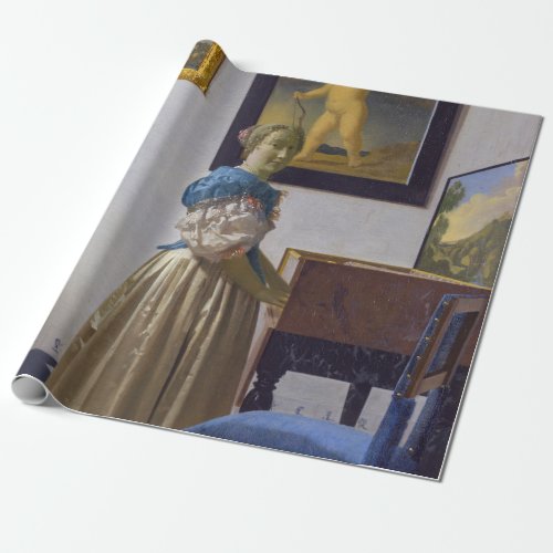 Johannes Vermeer _ Lady Standing at a Virginal Wrapping Paper