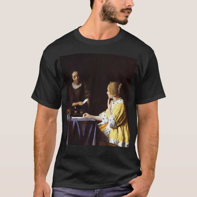 Johannes Vermeer Lady With Her Maidservant T-Shirt (Front)