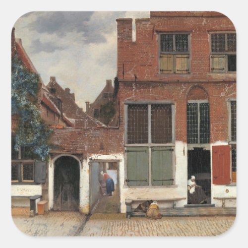 Johannes Vermeer _ Little Street Square Sticker