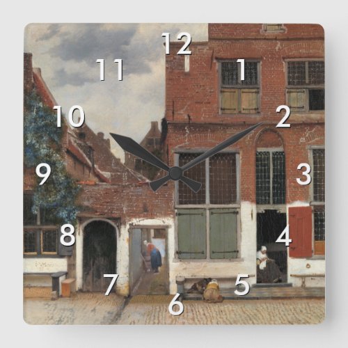 Johannes Vermeer _ Little Street Square Wall Clock
