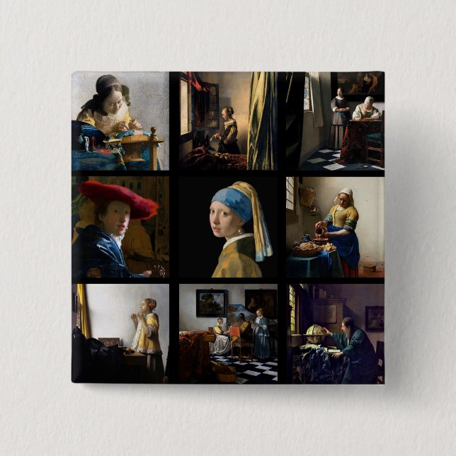 Johannes Vermeer - Masterpieces Grid Button (Front)