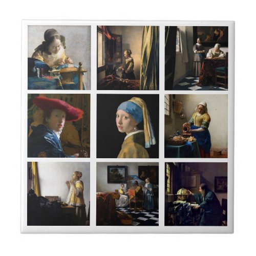 Johannes Vermeer _ Masterpieces Grid Ceramic Tile