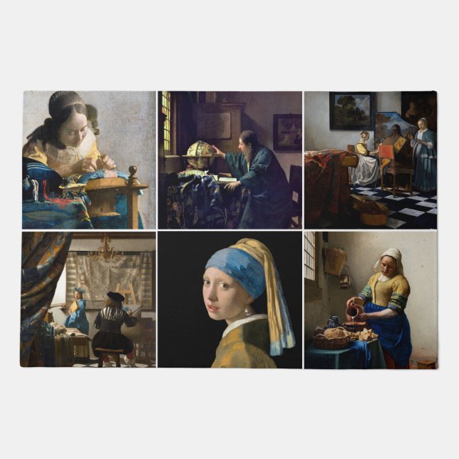 Johannes Vermeer - Masterpieces Grid Doormat (Front)