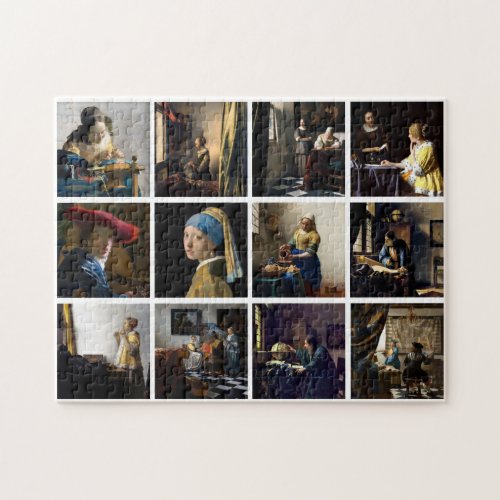 Johannes Vermeer _ Masterpieces Grid Jigsaw Puzzle