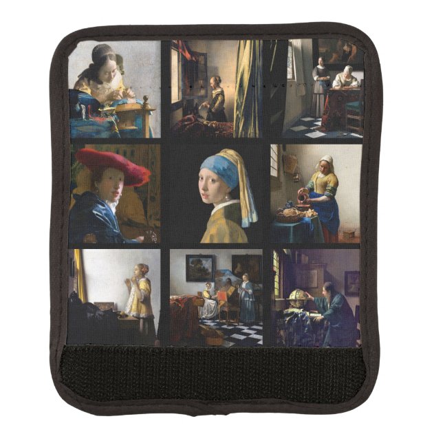 Johannes Vermeer - Masterpieces Grid Luggage Handle Wrap (Front)