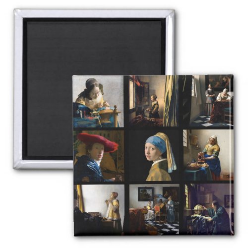 Johannes Vermeer _ Masterpieces Grid Magnet