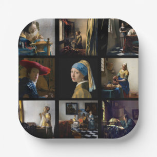 Johannes Vermeer - Masterpieces Grid Paper Plates