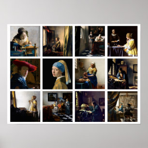 Johannes Vermeer - Masterpieces Grid Poster