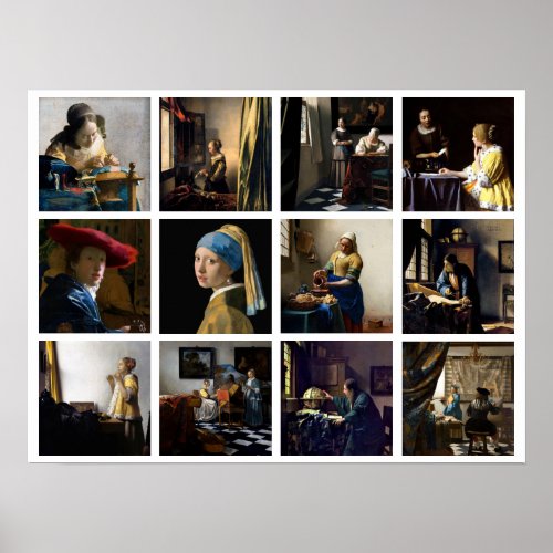 Johannes Vermeer _ Masterpieces Grid Poster