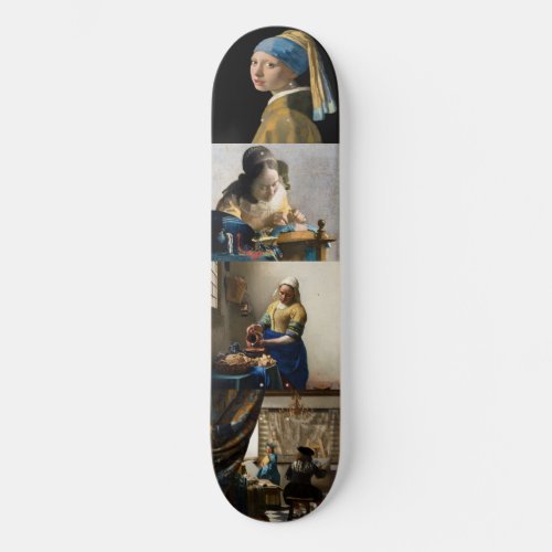 Johannes Vermeer _ Masterpieces Grid Skateboard