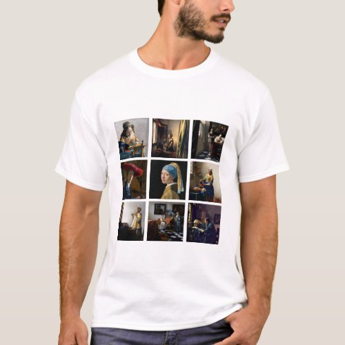 Johannes Vermeer _ Masterpieces Grid T_Shirt