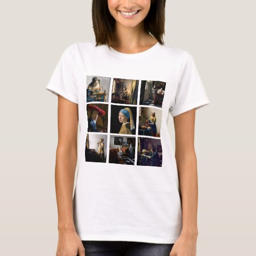 Johannes Vermeer _ Masterpieces Grid T_Shirt