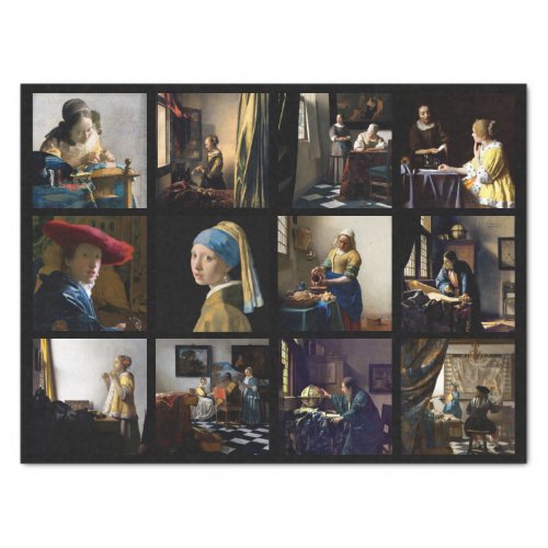 Johannes Vermeer _ Masterpieces Grid Tissue Paper