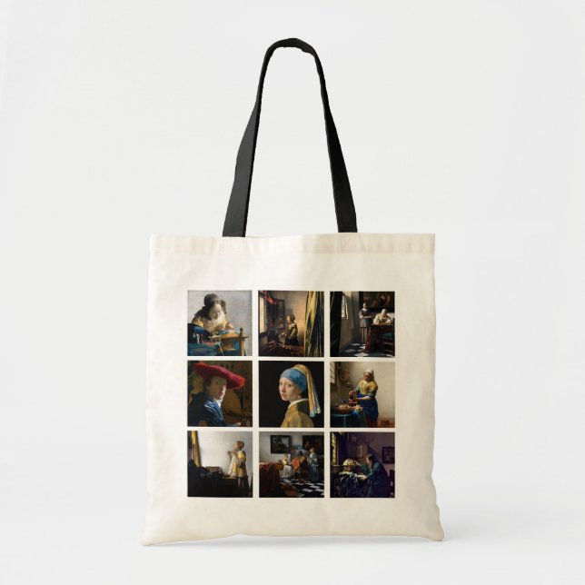 Johannes Vermeer - Masterpieces Grid Tote Bag (Front)