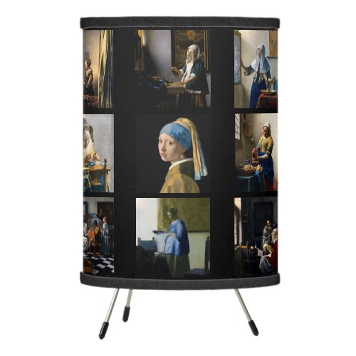 Johannes Vermeer _ Masterpieces Grid Tripod Lamp