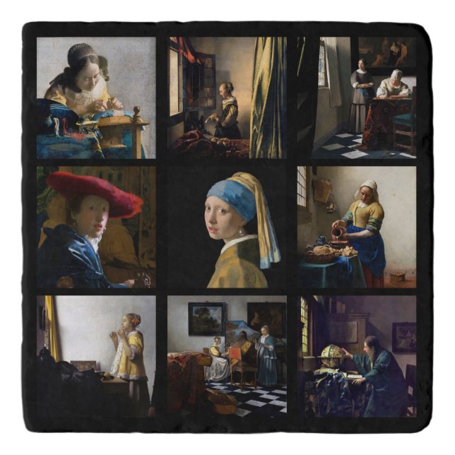Johannes Vermeer - Masterpieces Grid Trivet (Front)