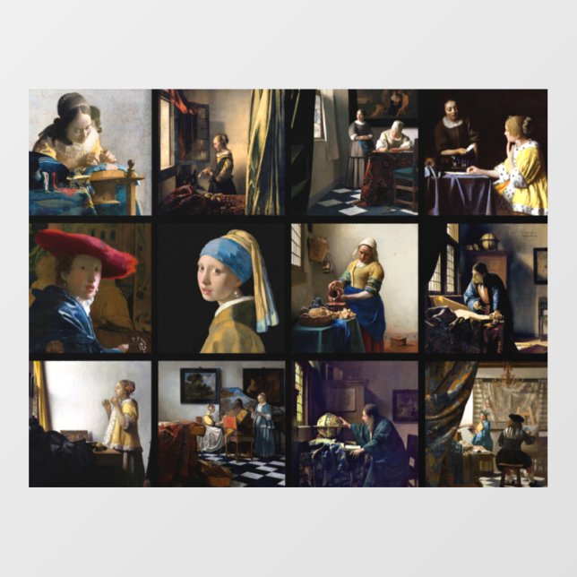 Johannes Vermeer - Masterpieces Grid Wall Decal (Front)