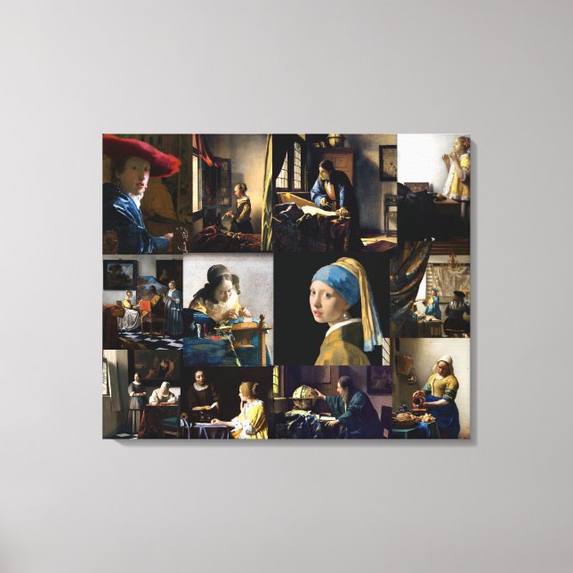 Johannes Vermeer - Masterpieces Patchwork Canvas Print (Front)