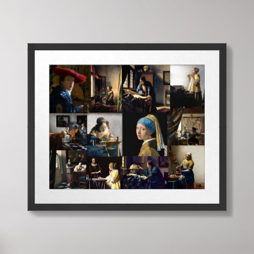 Johannes Vermeer _ Masterpieces Patchwork Framed Art