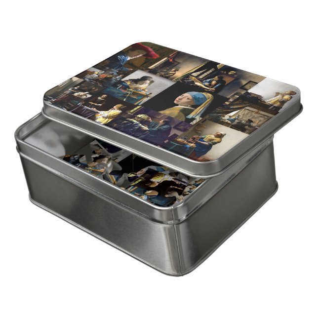 Johannes Vermeer - Masterpieces Patchwork Jigsaw Puzzle (Lid Open)