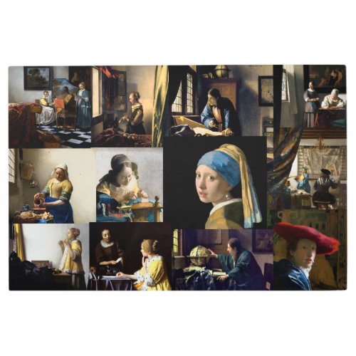 Johannes Vermeer _ Masterpieces Patchwork Metal Print