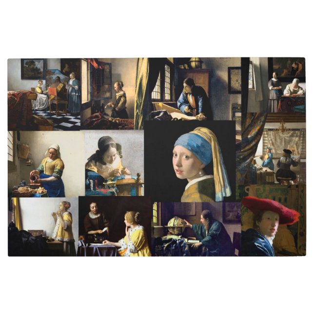 Johannes Vermeer - Masterpieces Patchwork Metal Print (Front)
