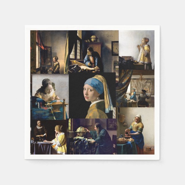 Johannes Vermeer - Masterpieces Patchwork Napkins (Front)