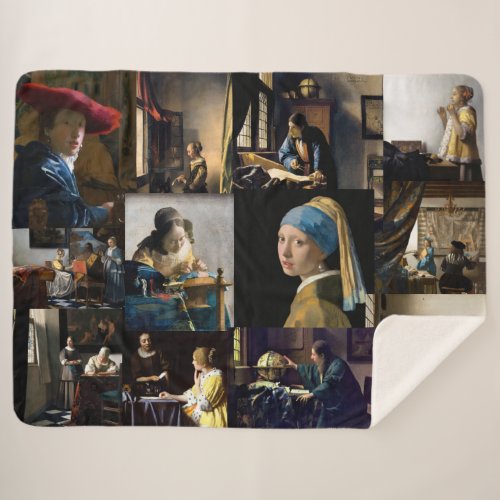 Johannes Vermeer _ Masterpieces Patchwork Sherpa Blanket