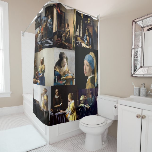Johannes Vermeer - Masterpieces Patchwork Shower Curtain (In Situ)