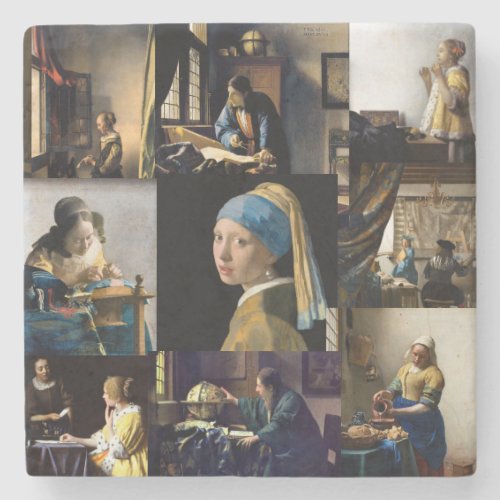 Johannes Vermeer _ Masterpieces Patchwork Stone Coaster