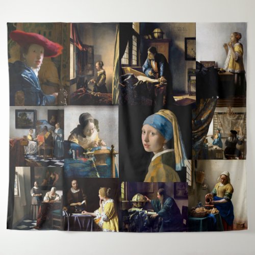 Johannes Vermeer _ Masterpieces Patchwork Tapestry