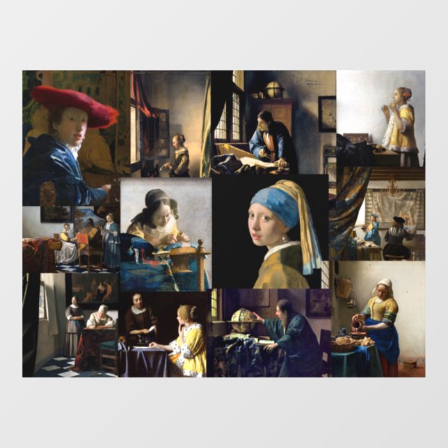 Johannes Vermeer - Masterpieces Patchwork Window Cling (Sheet)