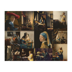 Johannes Vermeer - Masterpieces Patchwork Wood Wall Art
