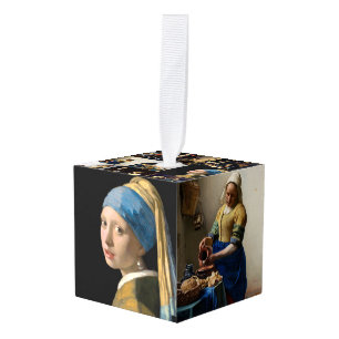 Johannes Vermeer - Masterpieces Selection Cube Ornament