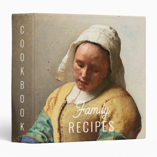 Johannes Vermeer Milkmaid Vintage cookbook recipe 3 Ring Binder