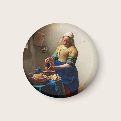 Johannes Vermeer. Milkmaid. Vintage fine art Magnet Johannes Vermeer. Milkmaid. Vintage fine art Magnet