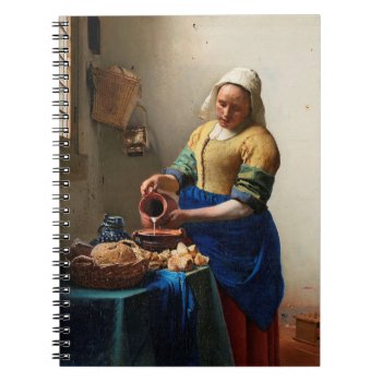 Johannes Vermeer. Milkmaid. Vintage Fine Art Notebook by RemioniArt at Zazzle