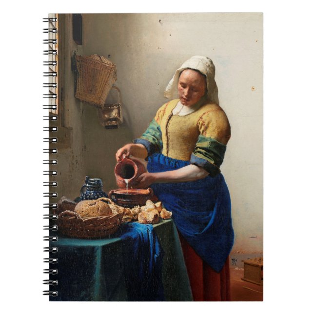 Johannes Vermeer. Milkmaid. Vintage fine art Notebook (Front)