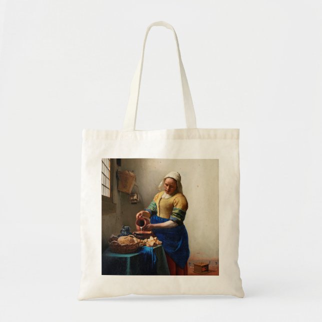 Johannes Vermeer. Milkmaid. Vintage fine art Tote Bag (Front)
