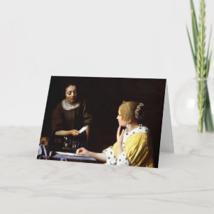 Johannes Vermeer - Mistress and Maid Card