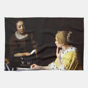 Johannes Vermeer - Mistress and Maid Kitchen Towel