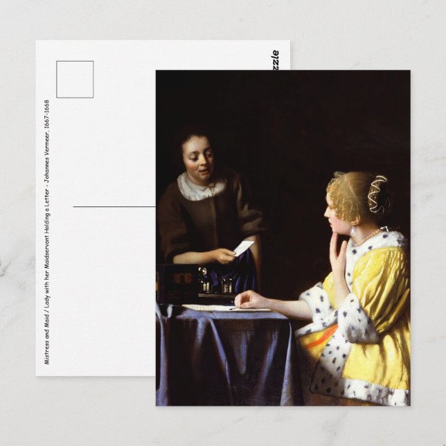 Johannes Vermeer - Mistress and Maid Postcard (Front/Back)