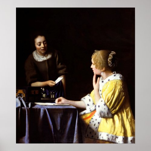 Johannes Vermeer _ Mistress and Maid Poster