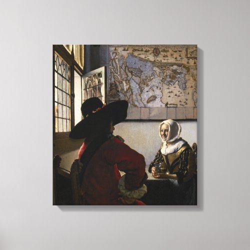 Johannes Vermeer _ Officer with a Laughing Girl Canvas Print