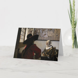 Johannes Vermeer - Officer with a Laughing Girl Card