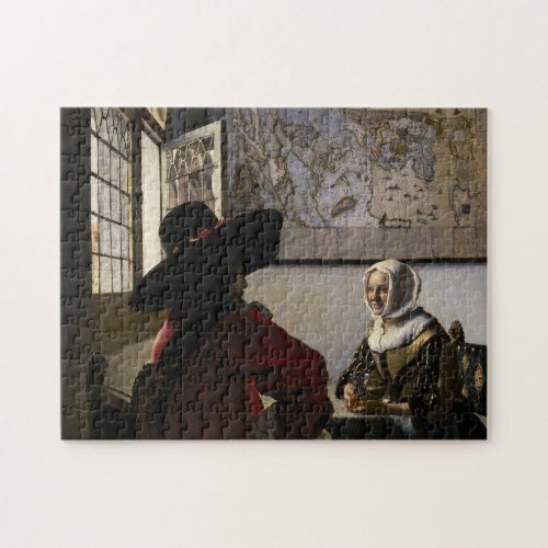Johannes Vermeer _ Officer with a Laughing Girl Jigsaw Puzzle