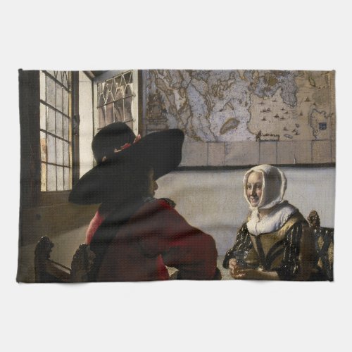 Johannes Vermeer _ Officer with a Laughing Girl Kitchen Towel