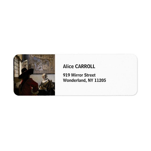 Johannes Vermeer - Officer with a Laughing Girl Label (Front)